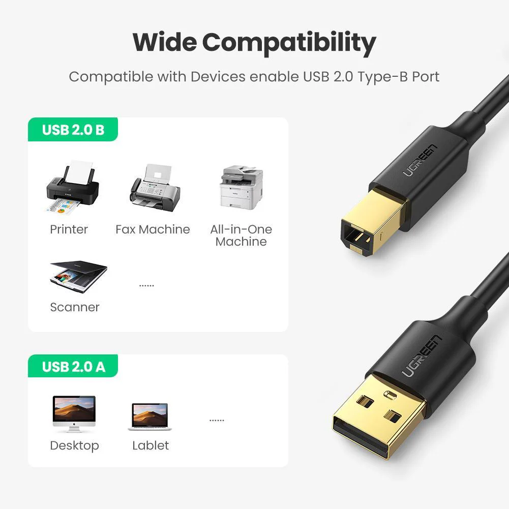 UGREEN USB 2.0 AM to BM Printer Cable in Nairobi, Kenya