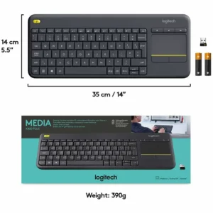 Logitech K400 Plus Wireless Keyboard with Touchpad - Black